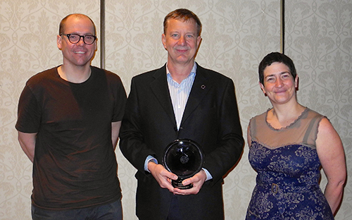 Leonard Foster, Anne-Claude Gingras, Chris Overall - 2014 Tony Pawson Award