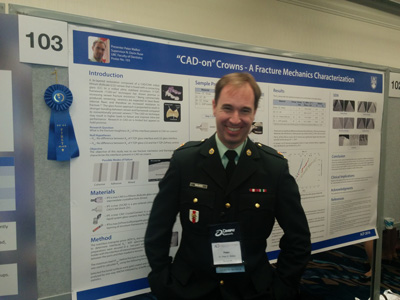 Dr. Peter Walker, graduate prosthodontics student, won first place in the American College of Prosthodontists (ACP) Postdoctoral (Resident) Competition.